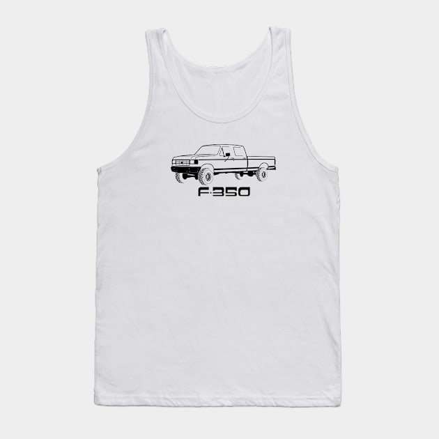 1987-1991 Ford F350 Crew Cab, Black Print Tank Top by The OBS Apparel